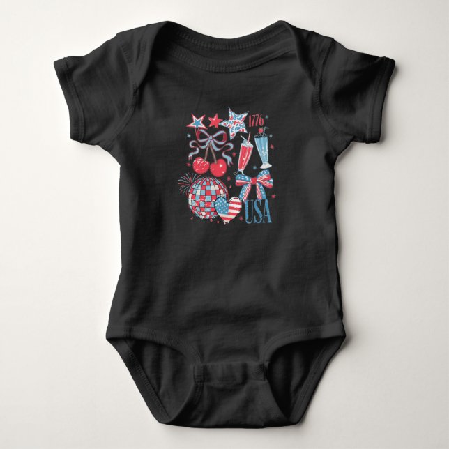 Body Para Bebê Vibrações Patrióticas de Verão (Frente)