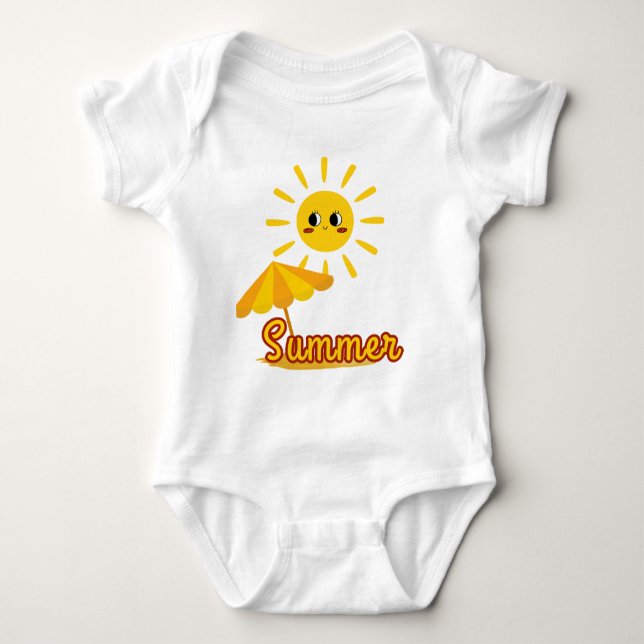 Body Para Bebê Vibrant Summer Sunshine Design (Frente)