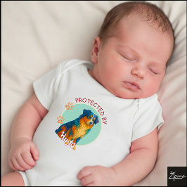 Body Para Bebê Vibrant Swirl Quilled Australian Shep Dog Portrait