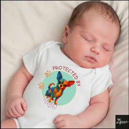 Body Para Bebê Vibrant Swirl Quilled Chihuahua dog Portrait