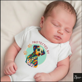 Body Para Bebê Vibrant Swirl Quilled Dalmatian Dog Portrait