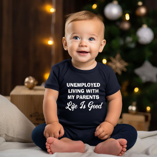 Body Para Bebê Vida engraçada de desempregado vivendo com meus pa