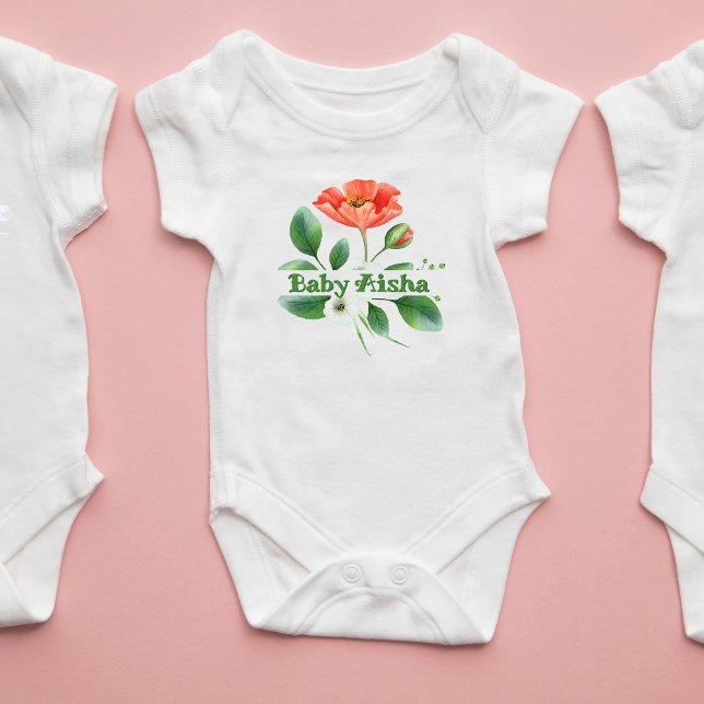 Body Para Bebê Vidro Floral Floral Bebê Elegante | Novo Bebê (Criador carregado)