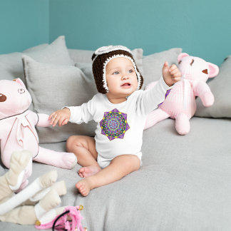 Body Para Bebê VIDRO ROXO MANDALA BABY T-Shirt