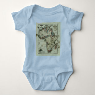 Body Para Bebê Viintage 1874 Mapa da África - Antiquado Impressão