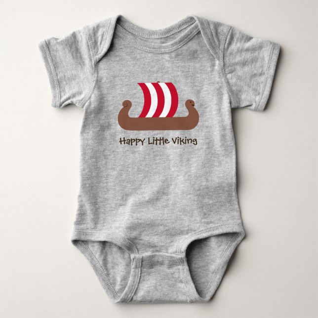 Body Para Bebê Viking Ship Baby - Nordic Infant - Bodysuit (Frente)