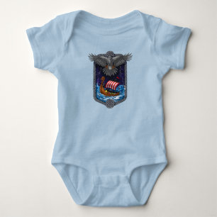Body Para Bebê Viking Warrior Ship Raven