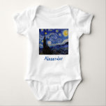 Body Para Bebê Vincent Van Gogh - A noite de Starry<br><div class="desc">A Noite Estrelada / La nuit etoilee - Vincent Van Gogh em 1889</div>