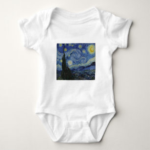 Body Para Bebê Vincent van Gogh Noite Estrelada Icônica