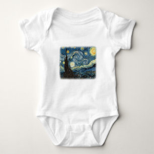Body Para Bebê Vincent van Gogh, Starry Night. Famosa arte.
