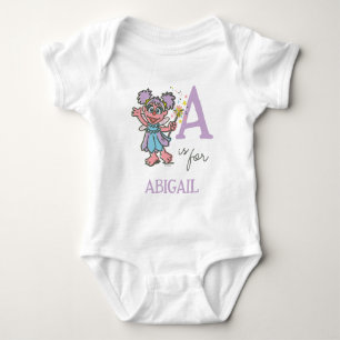 Body Para Bebê Vintage - A é para Abby Adicione seu nome