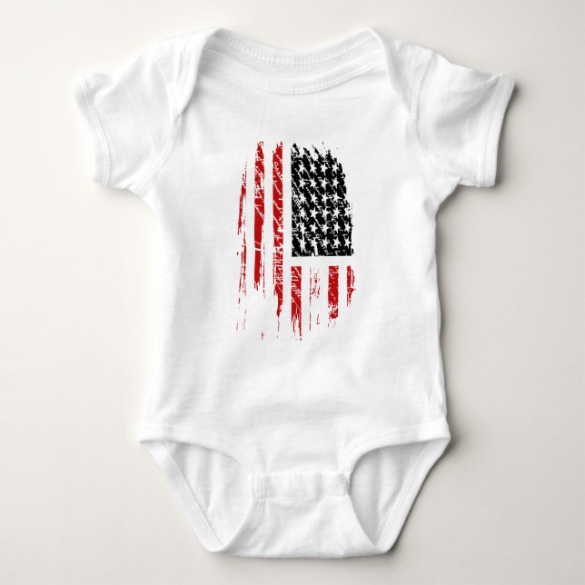 Body Para Bebê Vintage American Flag (Frente)