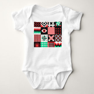 Body Para Bebê Vintage Block Shapes Abstrato Fundo.