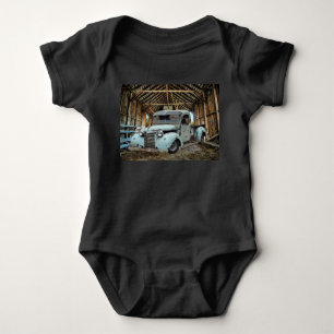 Body Para Bebê Vintage Blue Truck Barn Russo