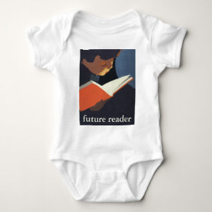 Body Para Bebê Vintage Child Lendo um Livro da Biblioteca