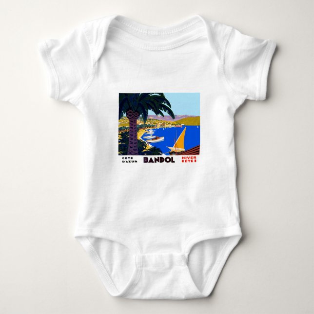 Body Para Bebê Vintage Cote D'Azur Viagem (Frente)