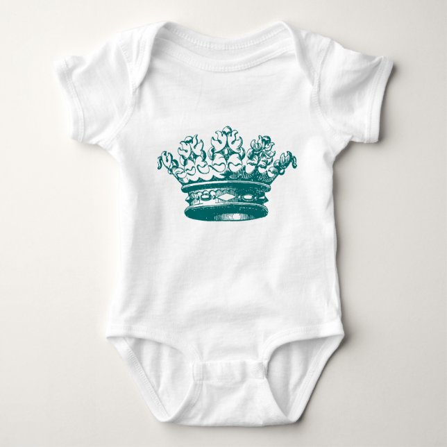 Body Para Bebê Vintage Crown - Moss Green (Frente)