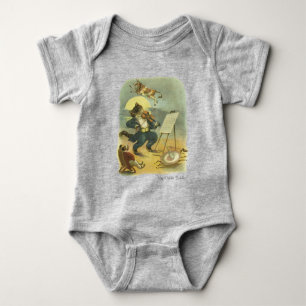 Body Para Bebê Vintage Ei Diddle Diddle Nursery Rhyme Restaurado