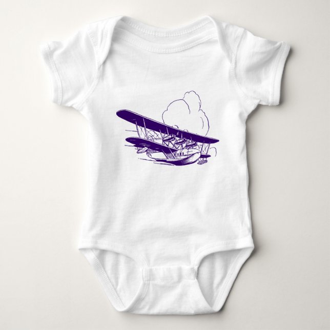 Body Para Bebê Vintage Flying Boat (Frente)