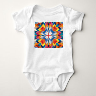 Body Para Bebê Vintage Geométrico: Blocos de Cores Escandinavos