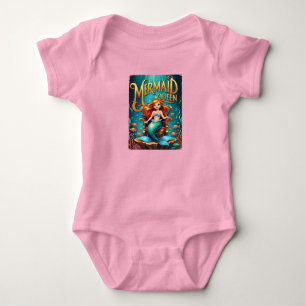 Body Para Bebê Vintage Mermaid Cartoon Baby Retro Ocean Girls