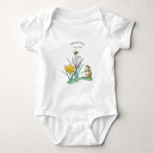Body Para Bebê Vintage Molly Brett Nature Mouse Crocus Bee