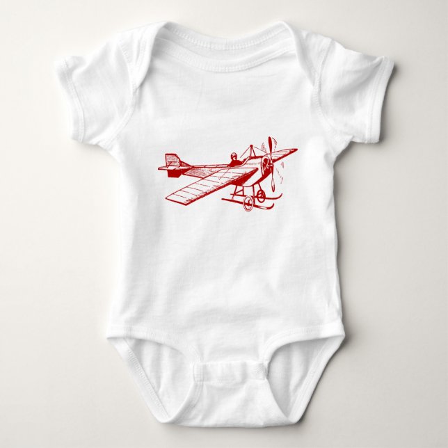 Body Para Bebê Vintage Monoplane - Ruby Red (Frente)