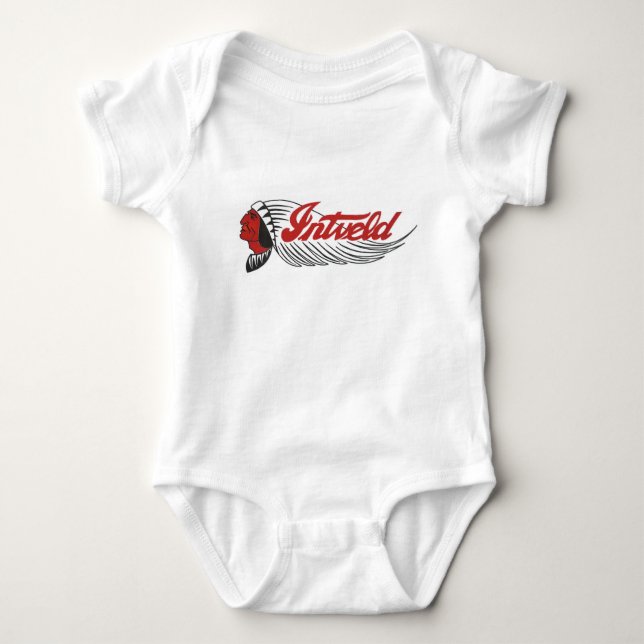 Body Para Bebê Vintage Motorcycle Logo White  (Frente)