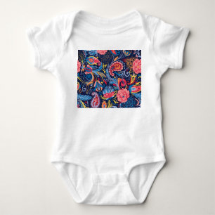 Body Para Bebê Vintage Paisley Seamless Pattern Design