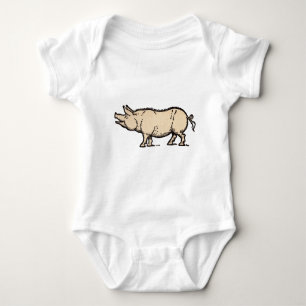 Body Para Bebê Vintage Piggy Cute