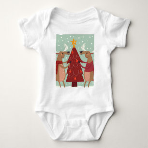 Body Para Bebê Vintage renas Natal
