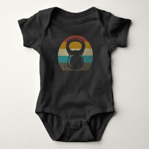Body Para Bebê Vintage Retro Kettlebell Gym Workout