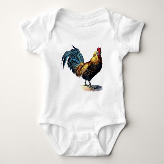 Body Para Bebê Vintage rooster (Frente)