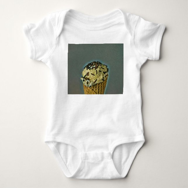 Body Para Bebê Vintage sorvete art (Frente)