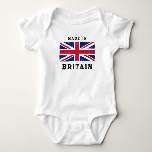 Body Para Bebê Vintage Union Jack (Frente)