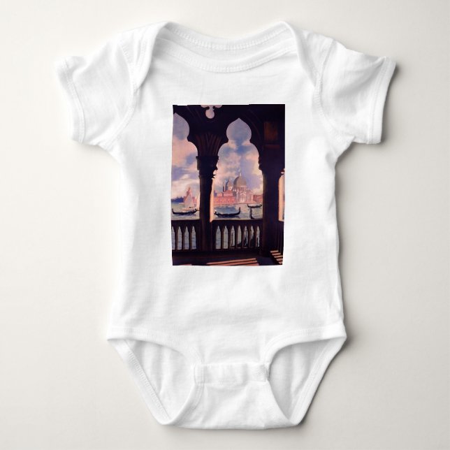 Body Para Bebê Vintage Veneice Itália Viagem (Frente)
