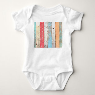 Body Para Bebê Vintage Wood: Textura Cracking Multicolor.