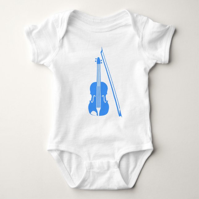 Body Para Bebê Violino - azul bebé (Frente)