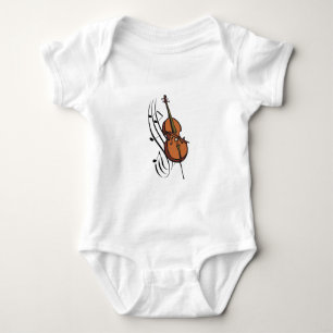 BODY PARA BEBÊ VIOLONCELO E MÚSICA