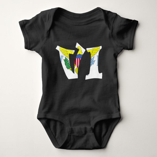 Body Para Bebê Virgin Islands Flag Baby Bodysuit One-Piece (Frente)