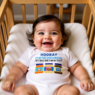 Body Para Bebê Viva! Minha rua Hanukkah - comida engraçada