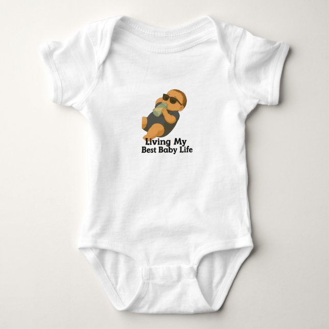 Body Para Bebê Vivendo Minha Melhor Vida De Bebê (Frente)