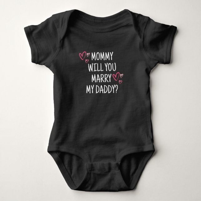 Body Para Bebê Você Casa com Meu Papai? Bodysuit de Bebê (Frente)
