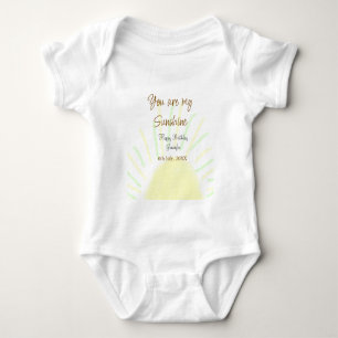 Body Para Bebê Você é meu aniversário de pastel amarelo sunshine