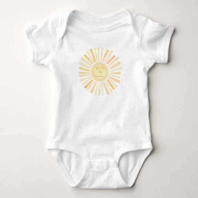 Body Para Bebê Você É Meu Bebê Branco Amarelo Laranja-Sol (Frente)