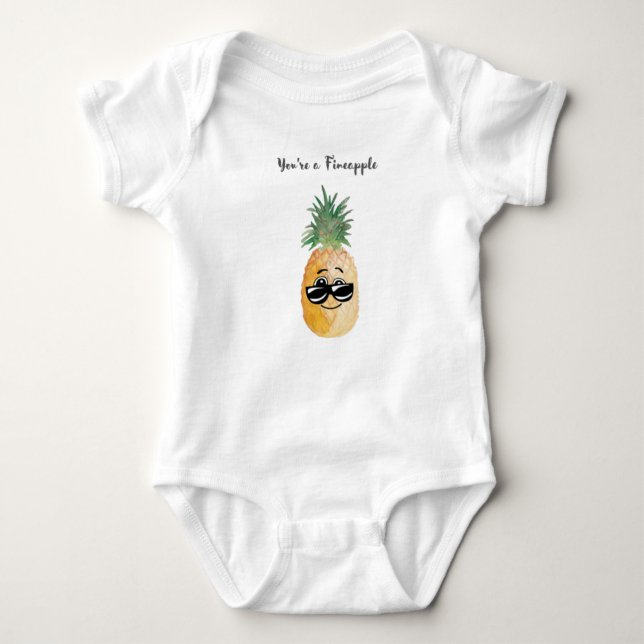 Body Para Bebê Você é uma boa maçã, Pineapple Pun Onsie (Frente)