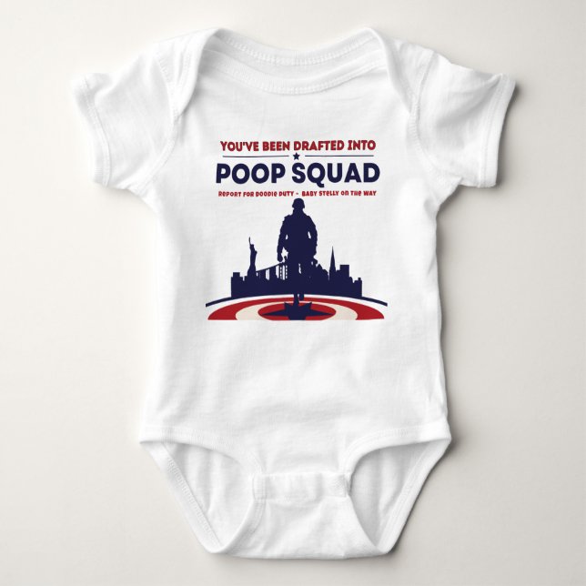 Body Para Bebê Você foi recrutado para Poop Squad - Gravidez (Frente)
