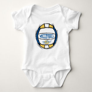 Body Para Bebê Você Pode Ti-Lo Azul De Voleibol Dourado