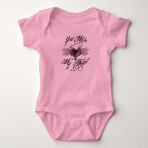 Body Para Bebê Você Tem Meu Coração Rosa