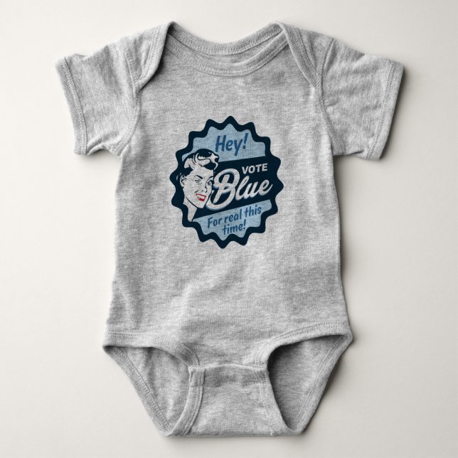 Body Para Bebê Vote Azul Para Verdade Desta Vez Retroativo | (Frente)